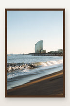 Barceloneta VII em moldura Imbuia