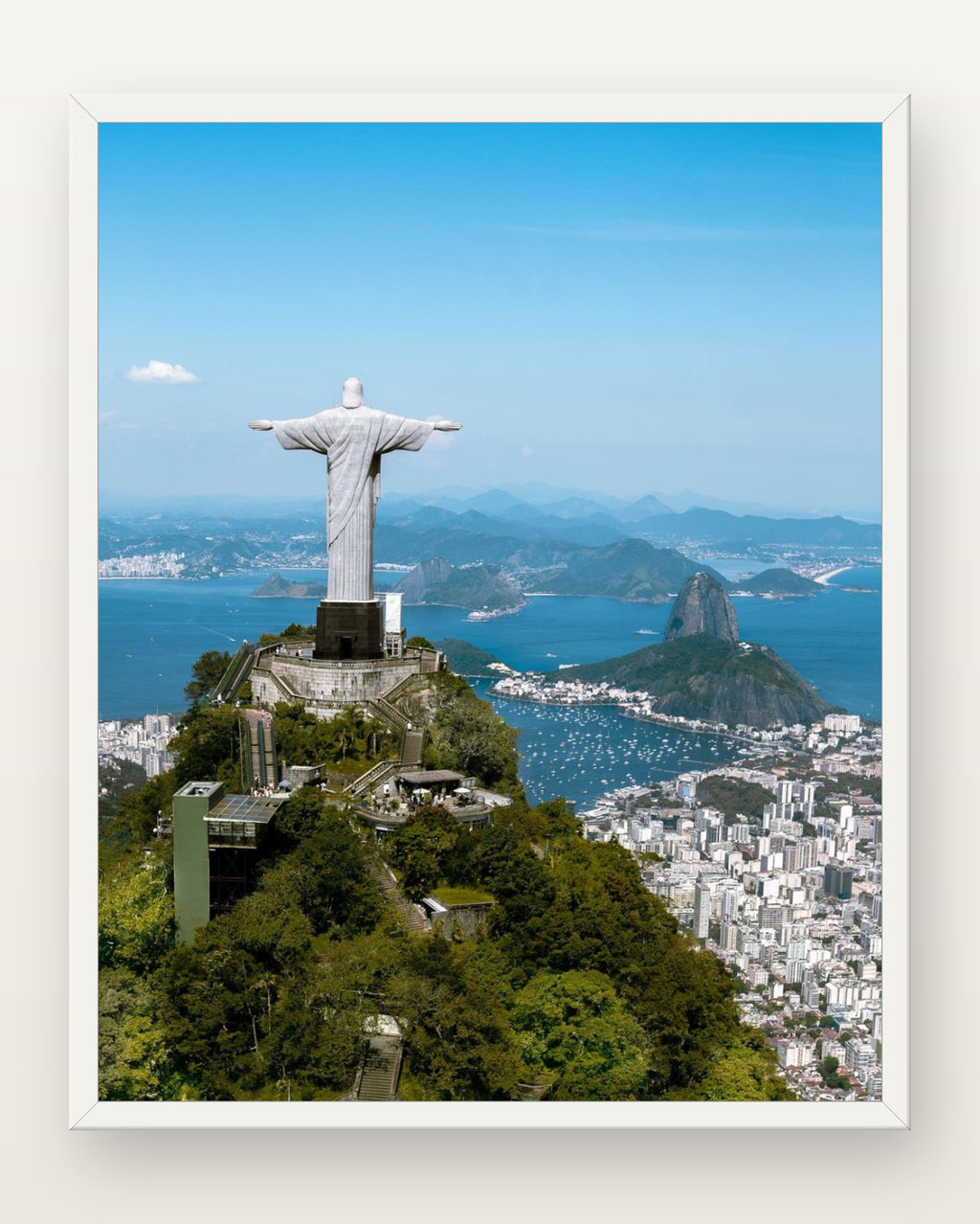 Cristo Redentor I em moldura branca