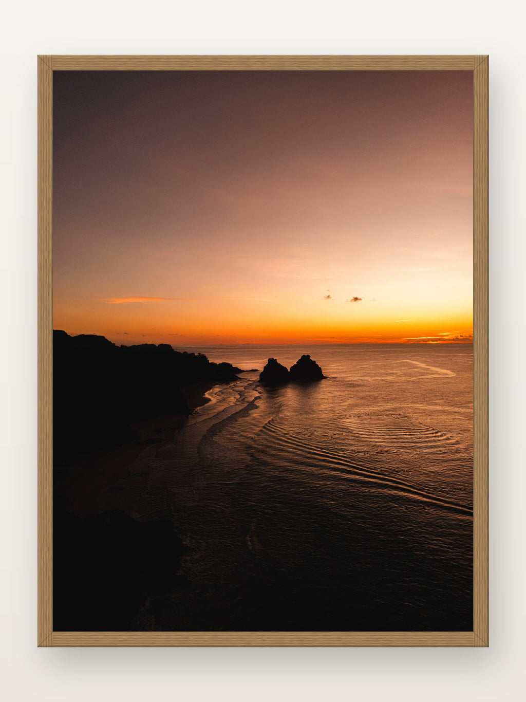 Pôr do Sol I em moldura Freijó