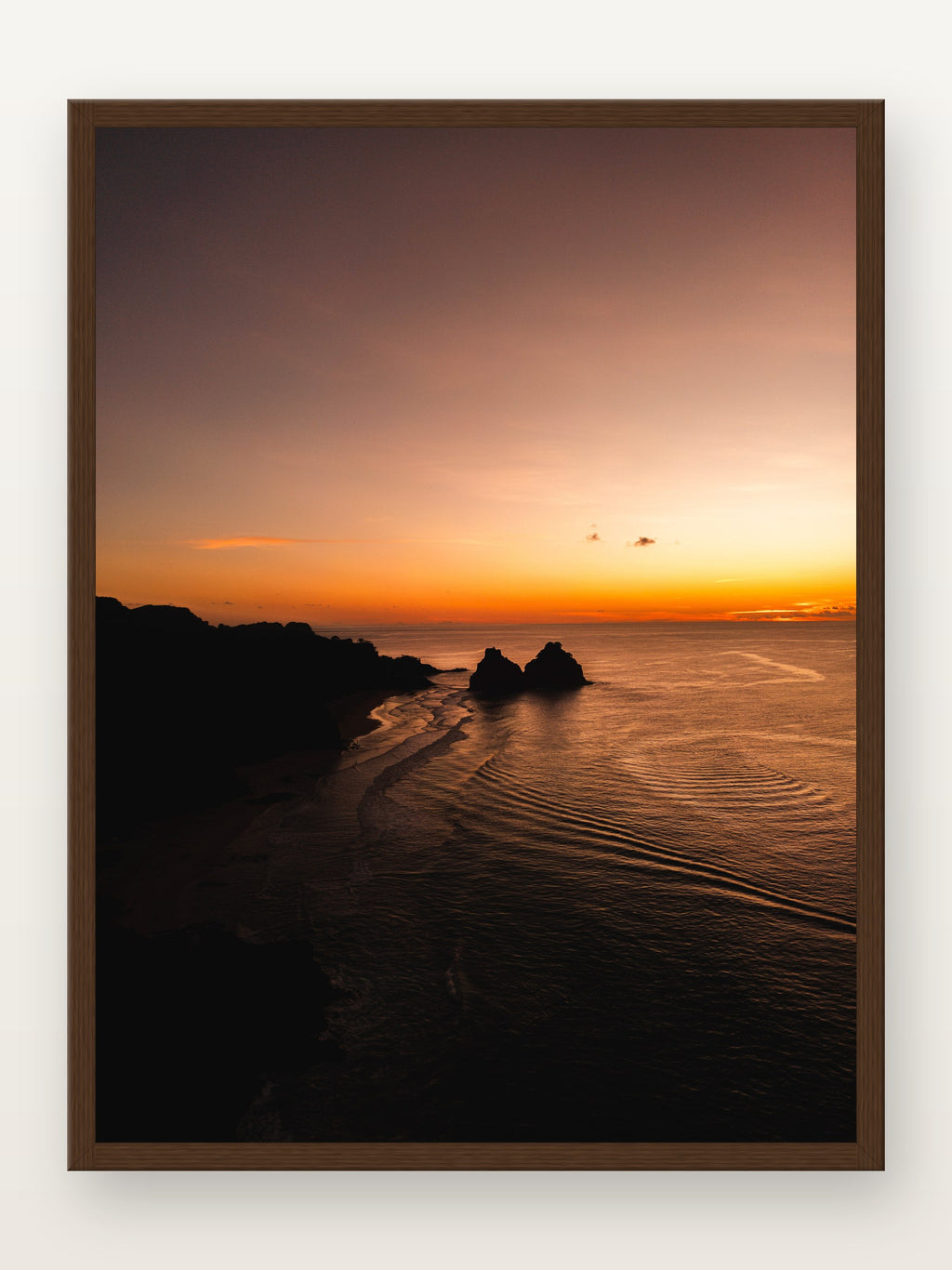 Pôr do Sol I em moldura Imbuia