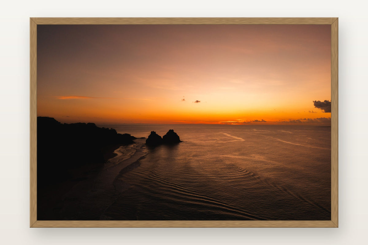 Pôr do Sol II em moldura Freijó