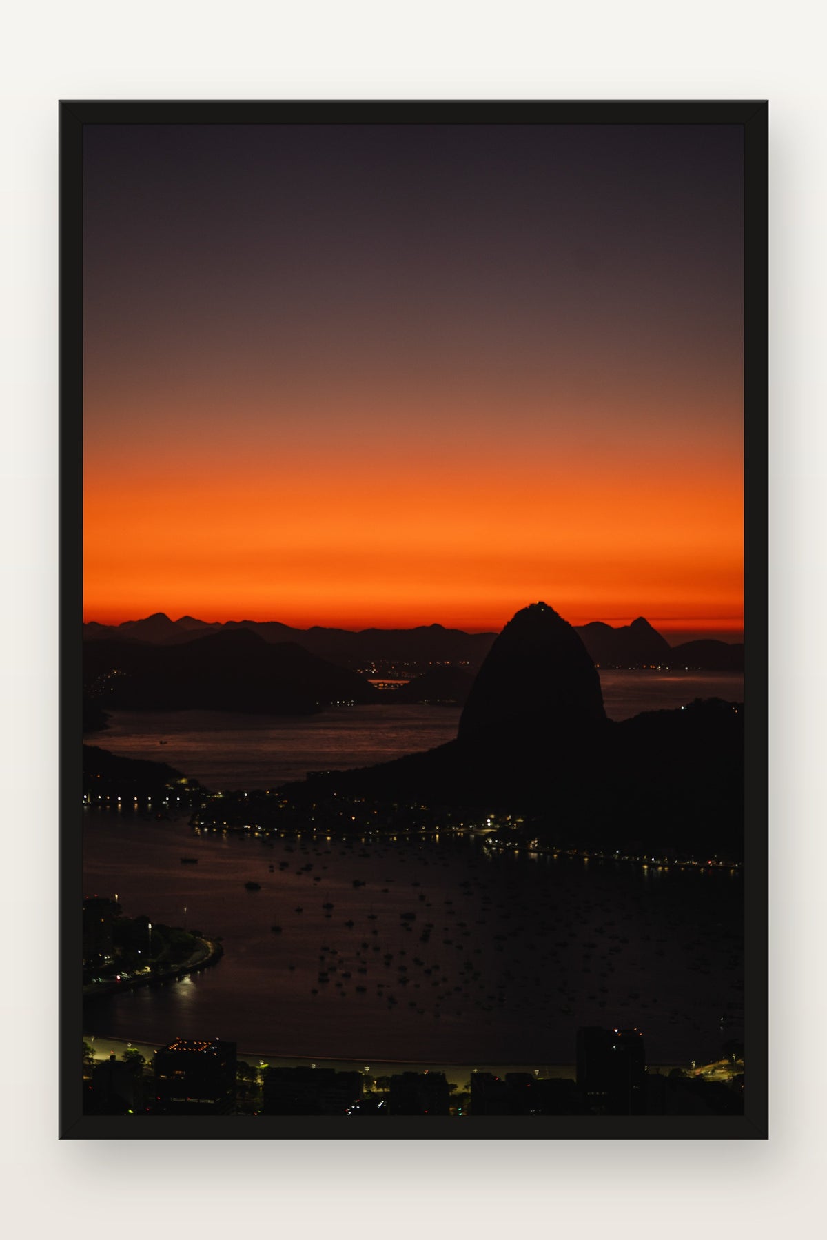Pão de Açúcar Amanhecer I em moldura preta