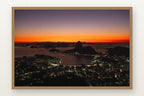 Pão de Açúcar Amanhecer II em moldura Freijó