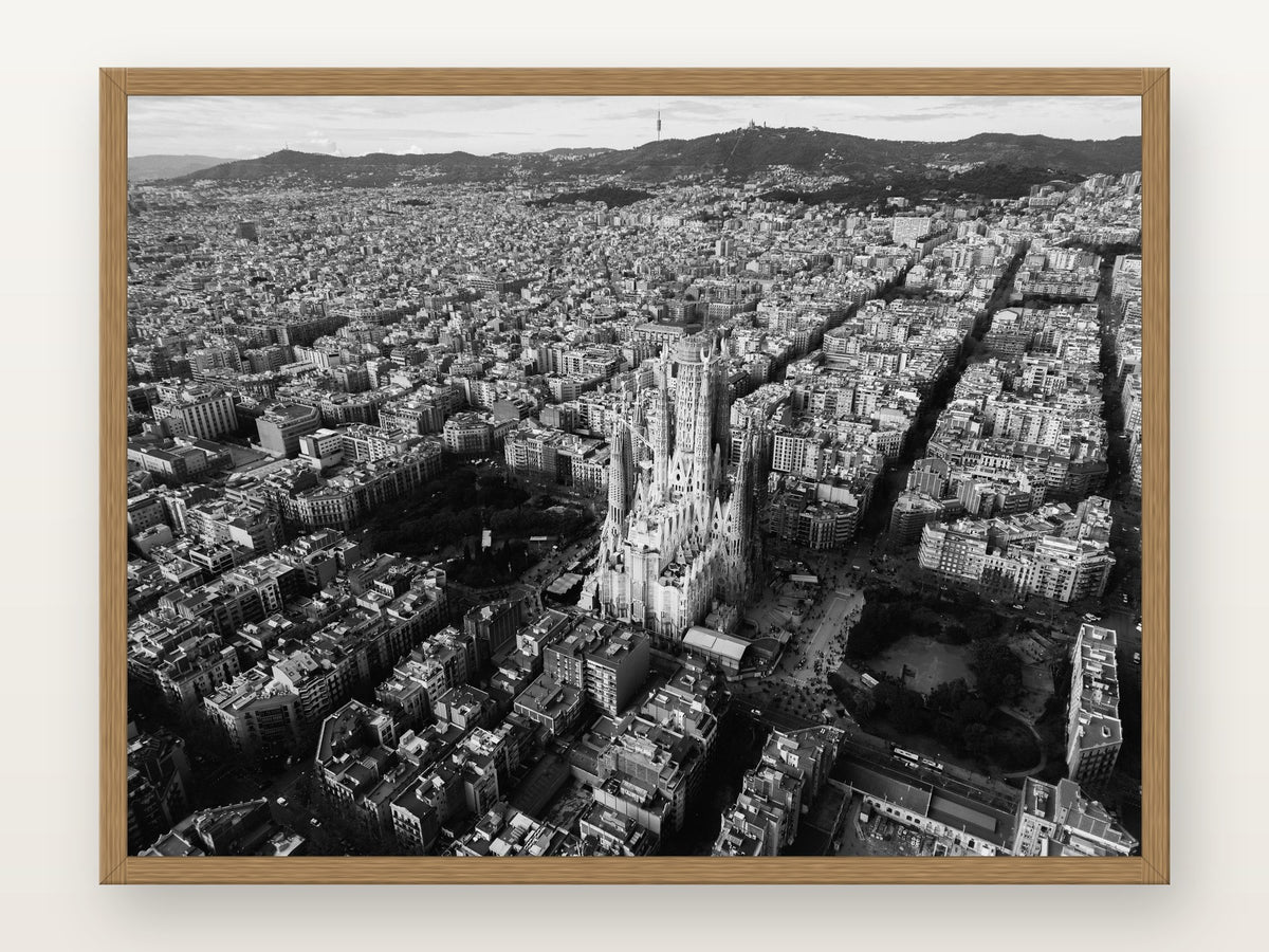 Sagrada Família I em moldura Freijó