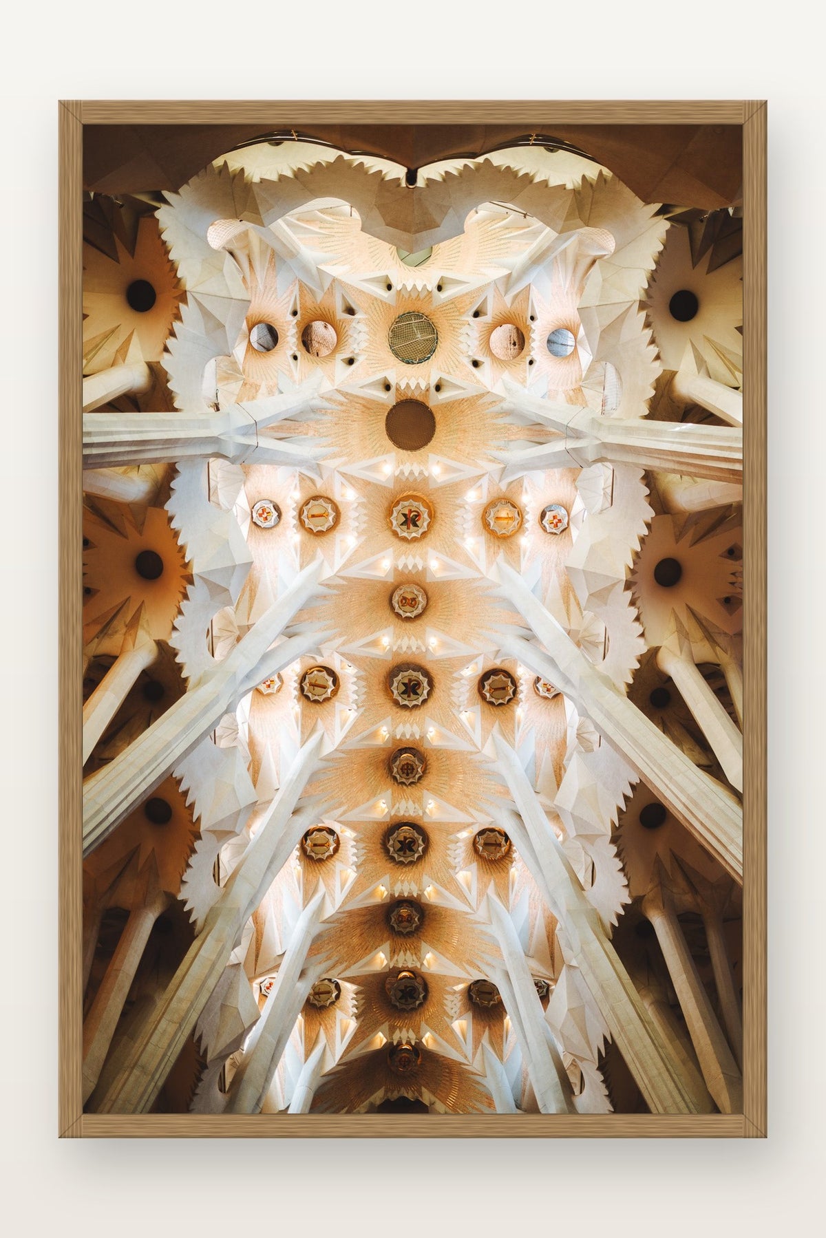Sagrada Família II em moldura Freijó