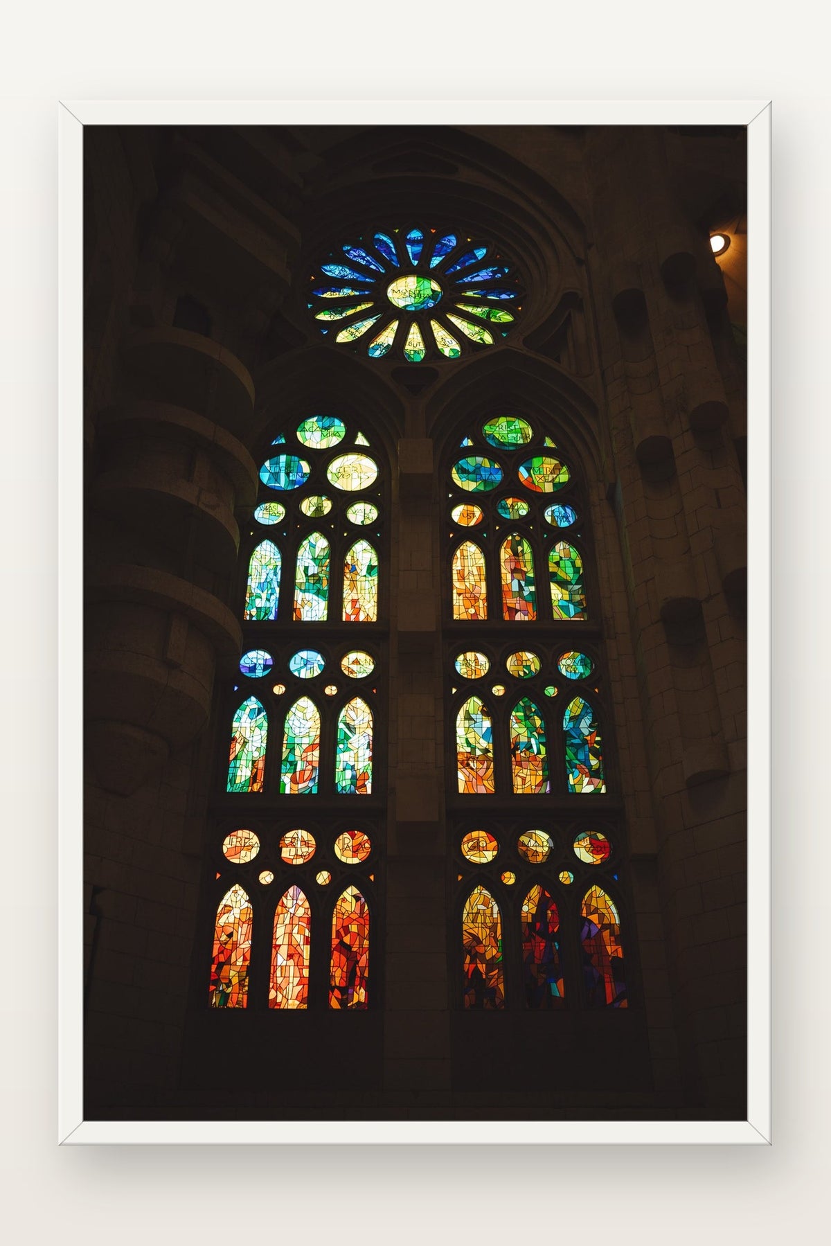 Sagrada Família V em moldura branca